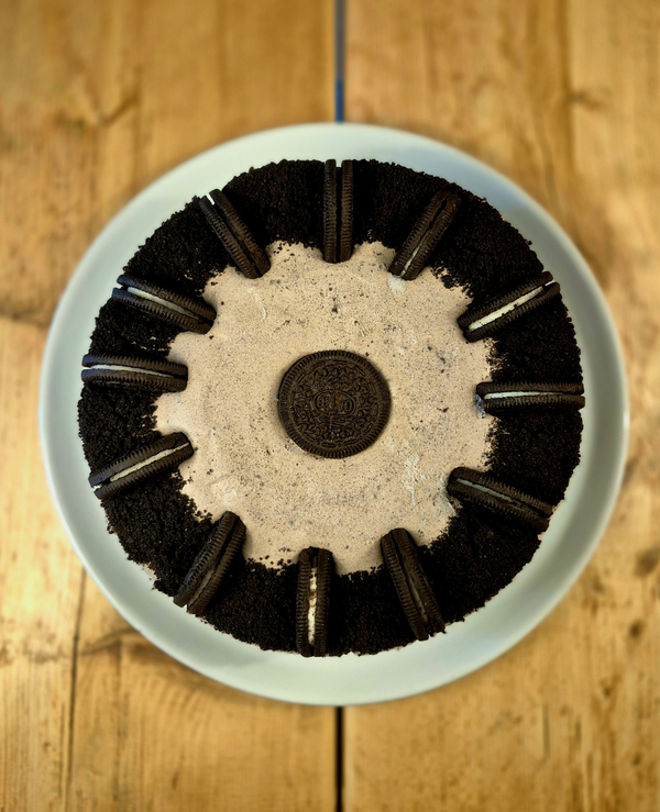 A beautiful slice of NewMoo's signature lactose-free cheesecake